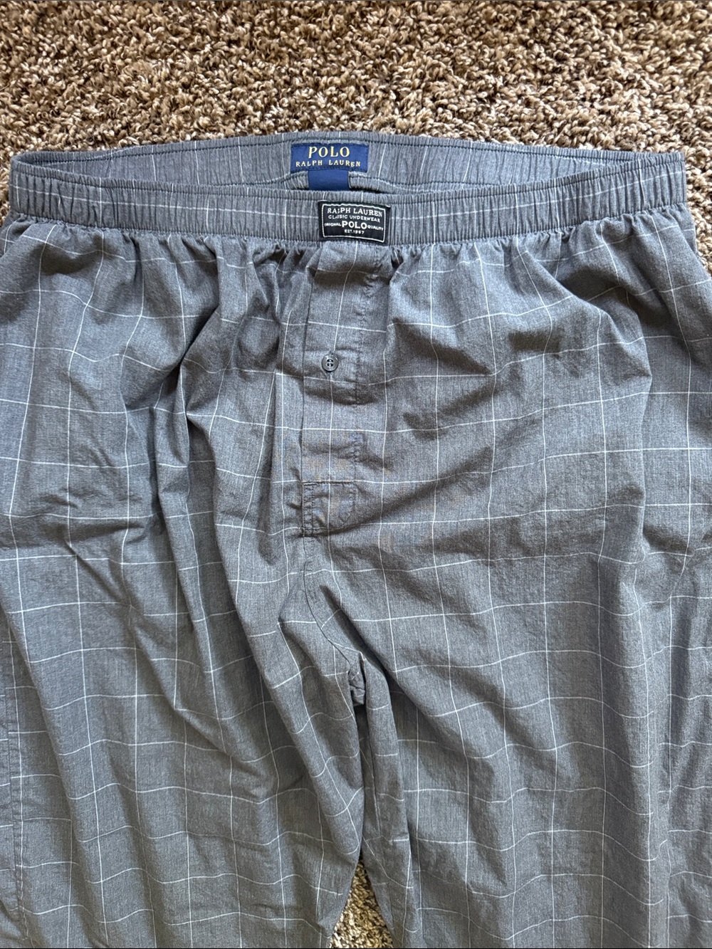 Ralph Lauren Gray Windowpane Lounge Pants